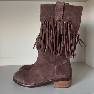 Lucky Brand Caleb Fringe Boots Size 7.5
